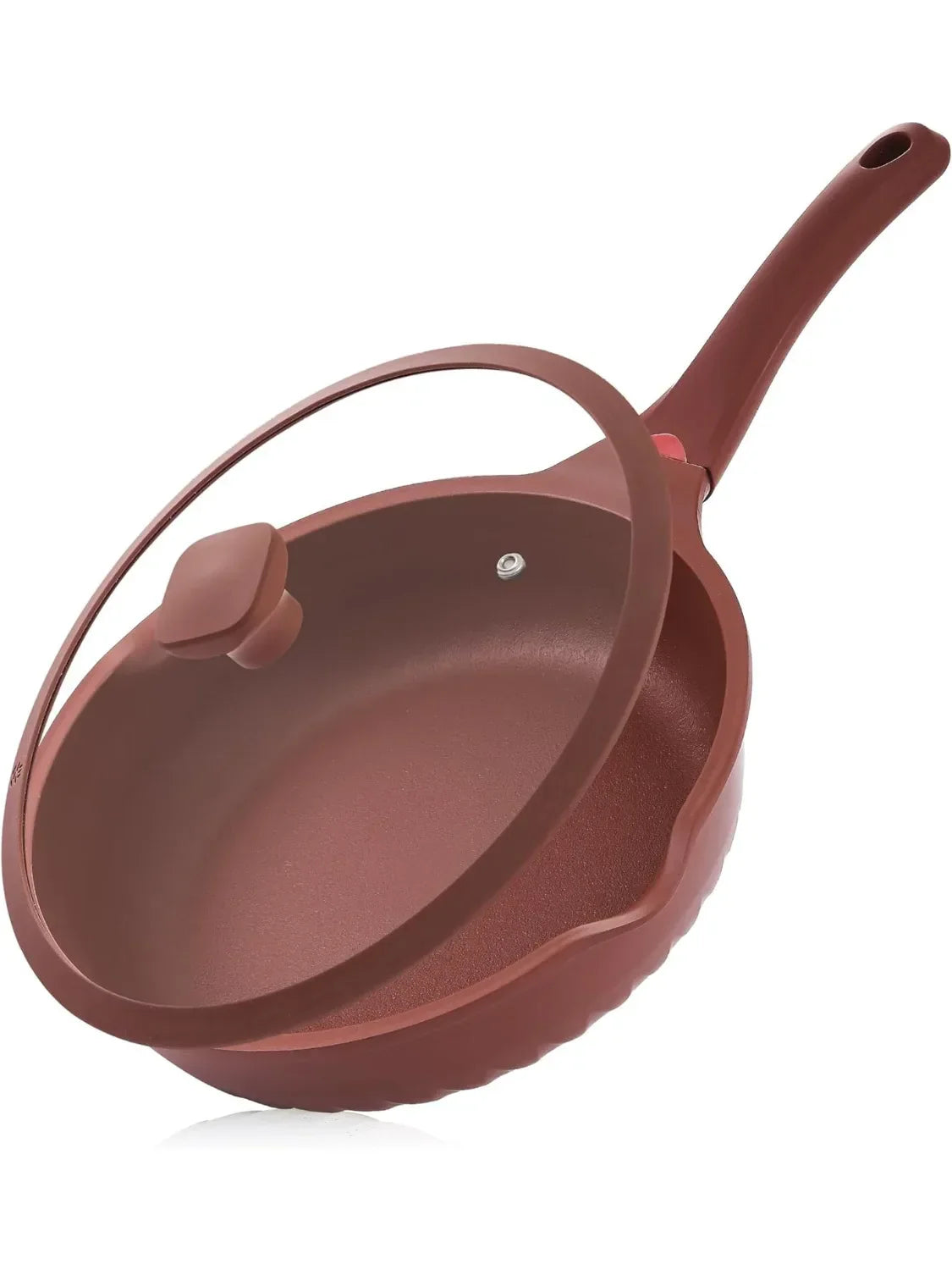 12in Nonstick Toxin Free Ceramic Deep Frying Pan with Lid Cookware