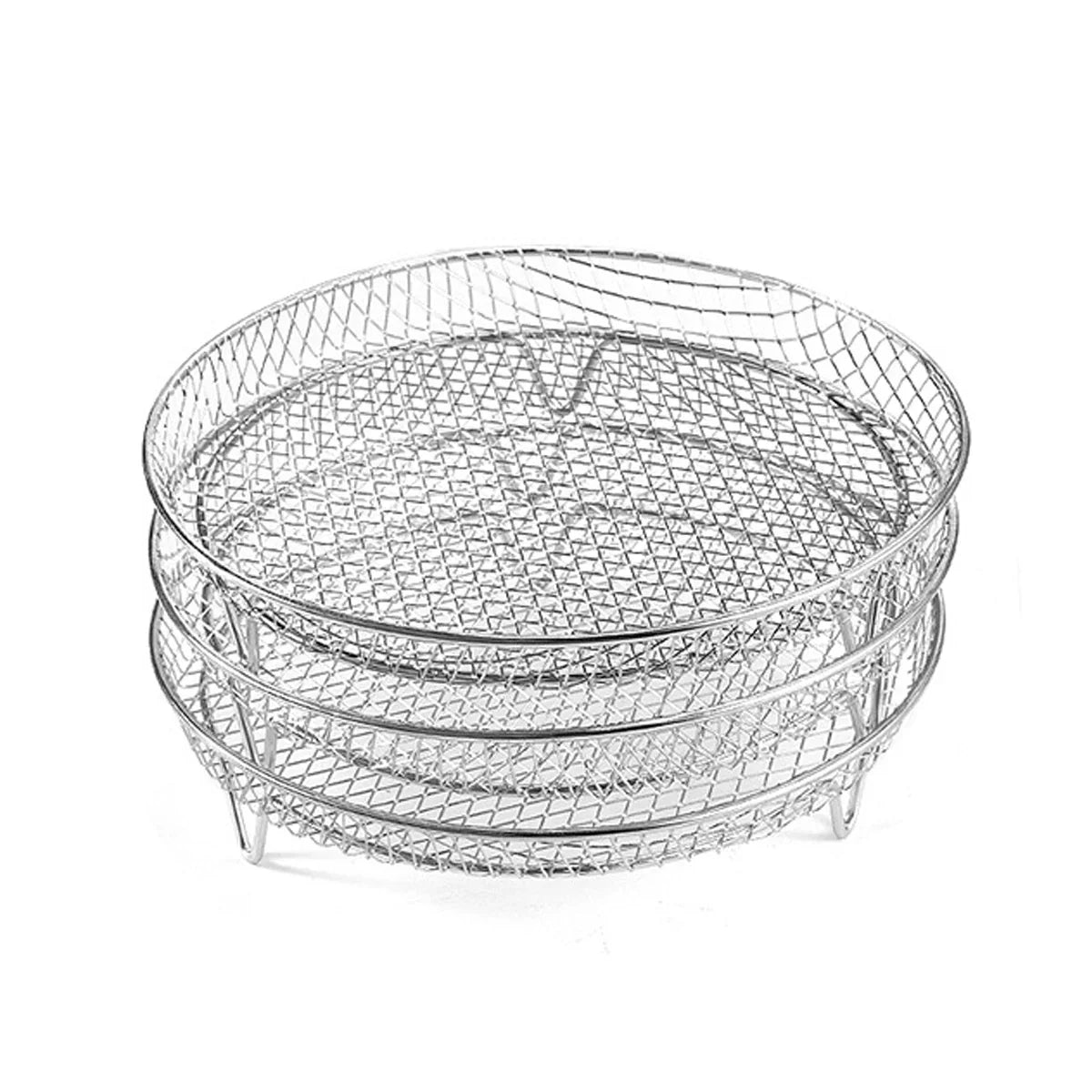 3-Tier Stainless Steel Air Fryer Rack Universal Stackable Accessory