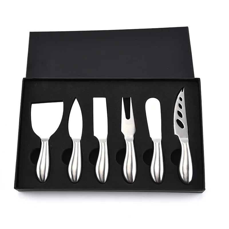 6pcs Stainless Steel Cheese Knives for Charcuterie Boards and Cutlery