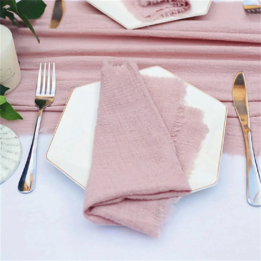 10pcs Cloth Napkin Cotton Table Accessories Linen Towel Decoration