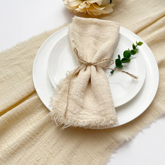 10pcs Napkin Reusable Tea Towel Table Décor Retro Burrs napkin