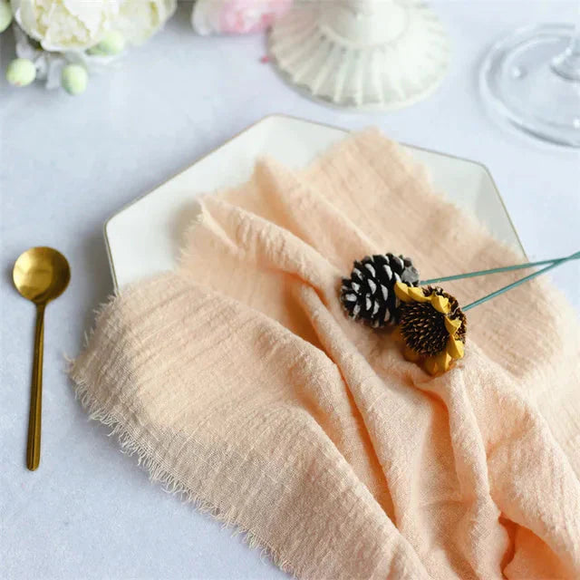 10pcs Napkin Reusable Tea Towel Table Décor Retro Burrs napkin