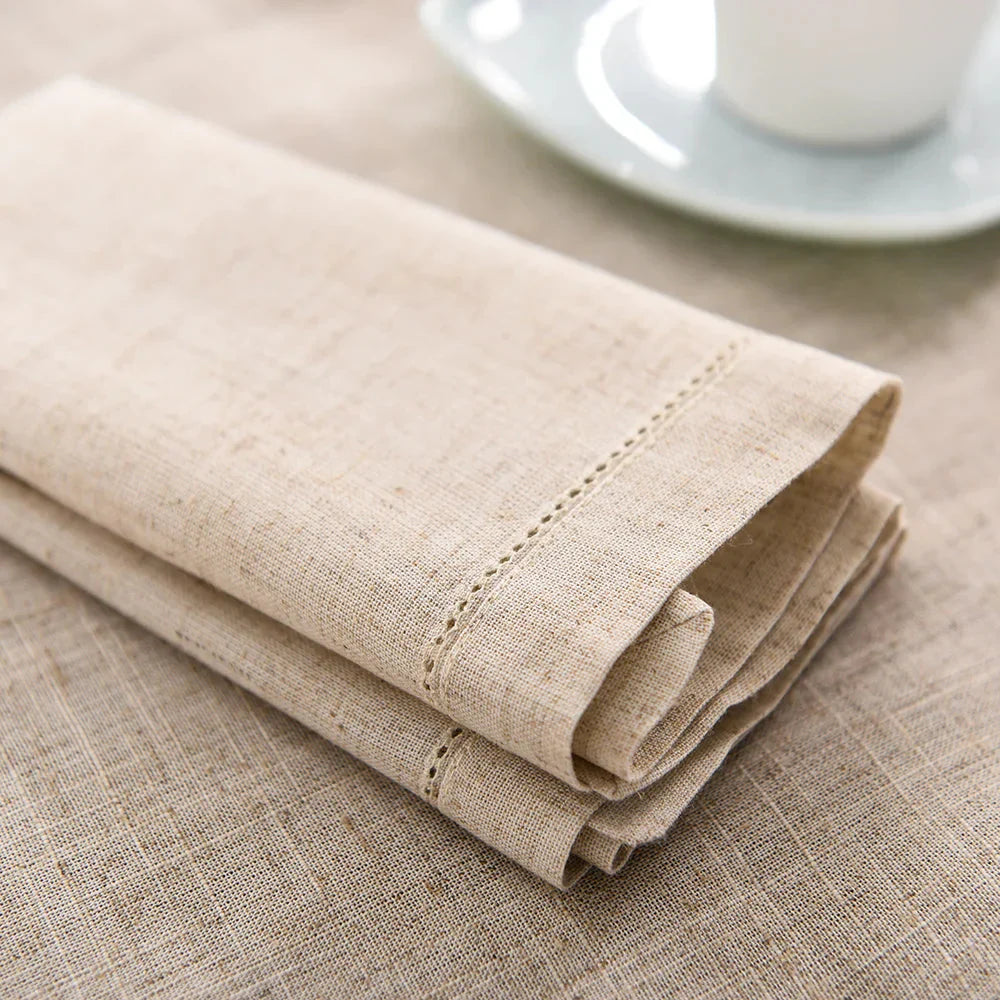 12pcs Linen Party Table Cloth Dinner Napkin Restaurant Napkins