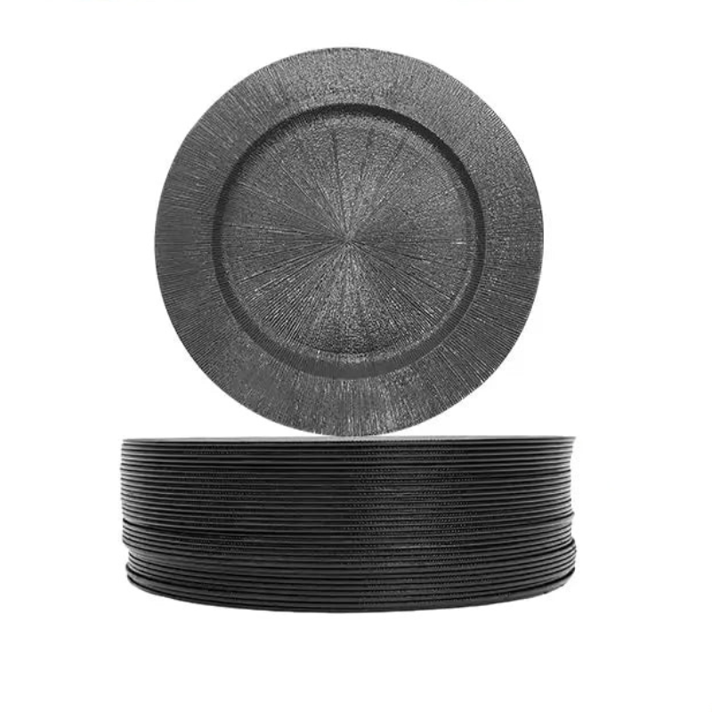 13" Decorative Round Table Charger Plates in Color Black 50pcs