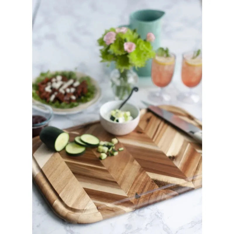 13"x19" Wooden Carving and Serving Cheese Board Cutting Chopper Board