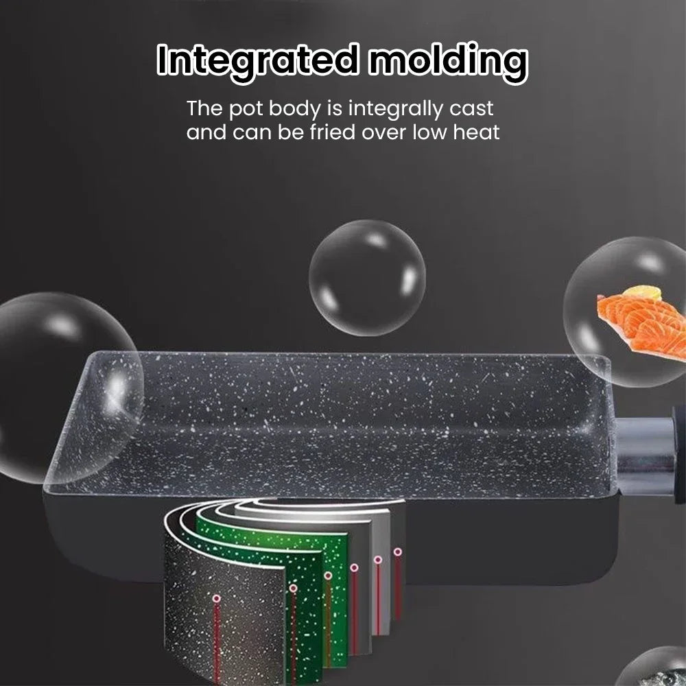 1pc Non stick Square Frying Pan Medical Stone Kitchen Cookware