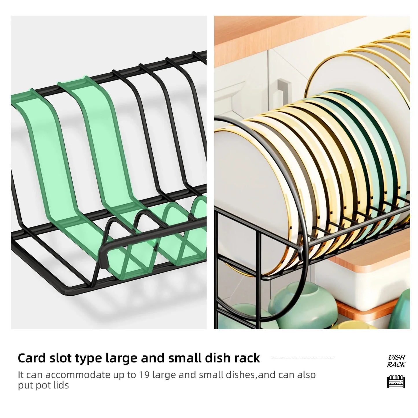 2 Tier Dish Drying Rack Drain Board Set Tableware Drainer Kitchen Rack