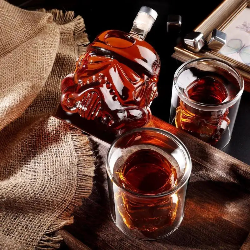 3pcs Creative Whiskey Decanter with 2 Counts Glasses Bar Utensil