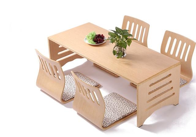 5 Pcs Set Modern Low Floor Legs Wooden Table Stylish Furniture