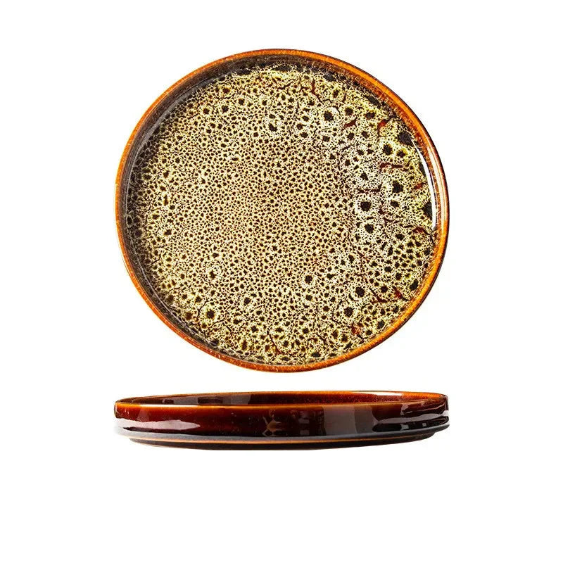 7.5" Ceramic Dumpling Dish Plate Round Tray Dinner Tableware Plate