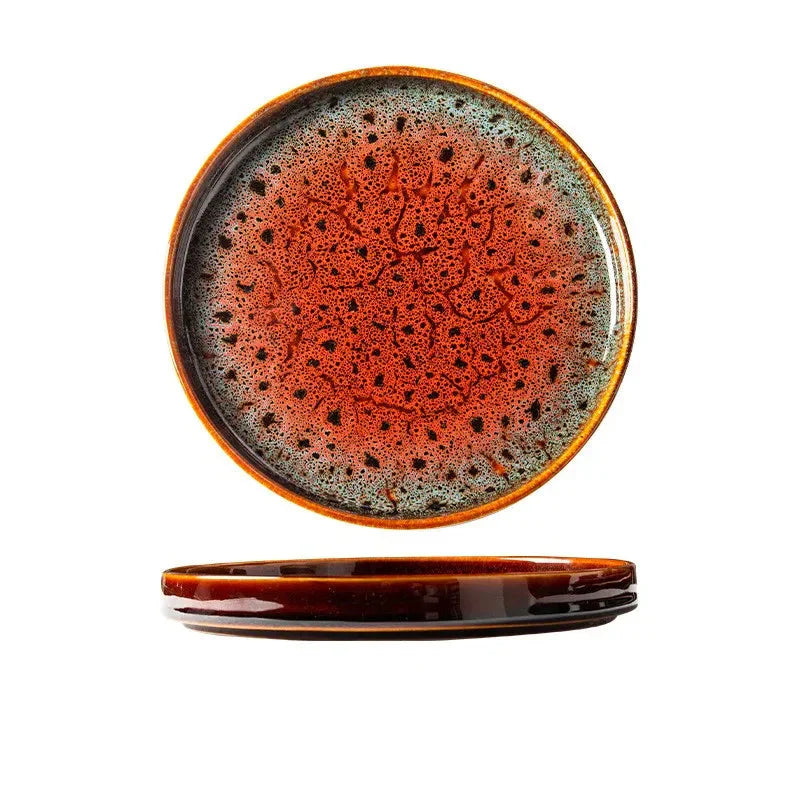 7.5" Ceramic Dumpling Dish Plate Round Tray Dinner Tableware Plate