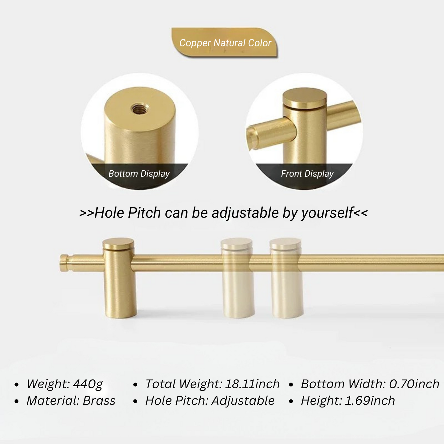 Adjustable Hole Cabinet Drawer Handle and Door Knob