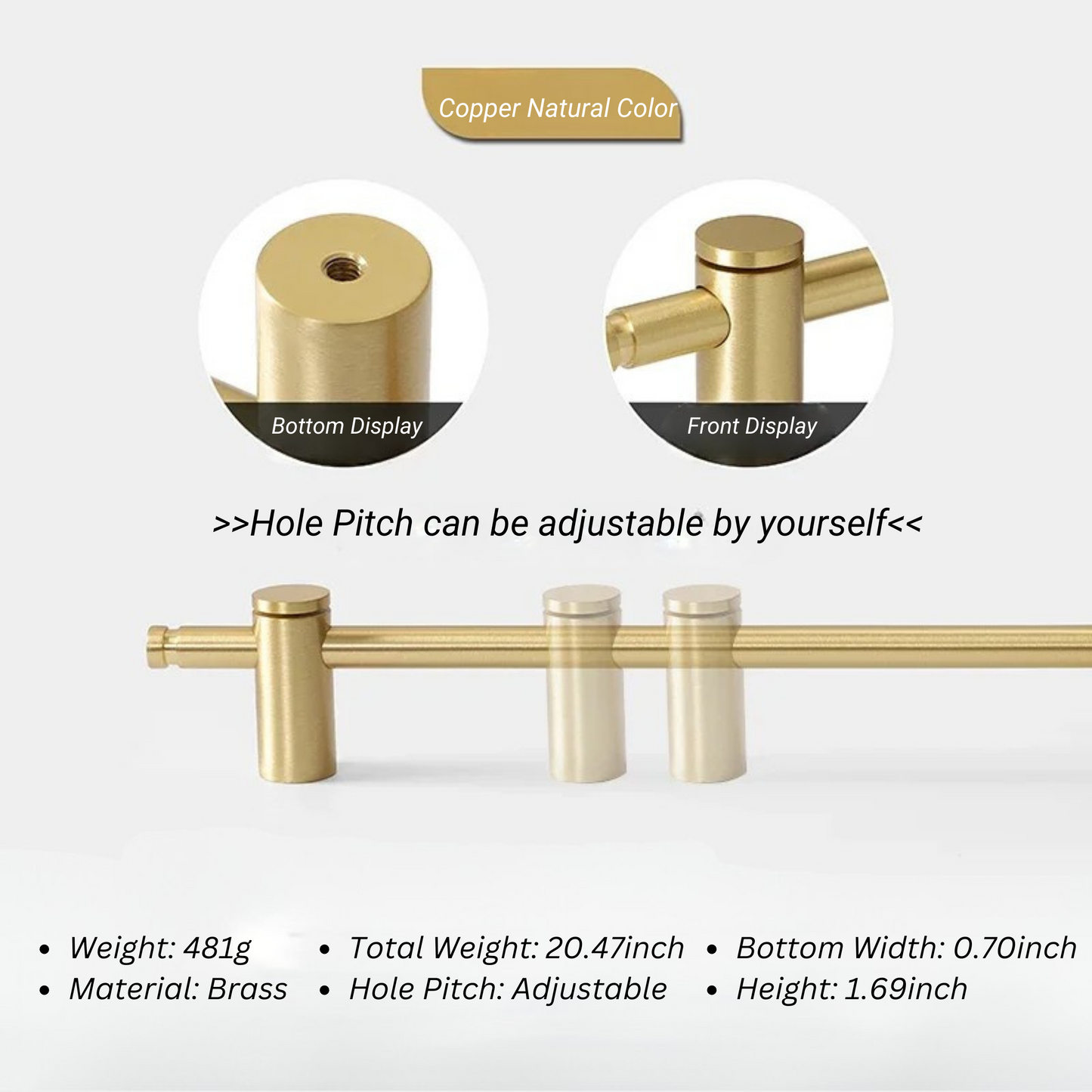 Adjustable Hole Cabinet Drawer Handle and Door Knob