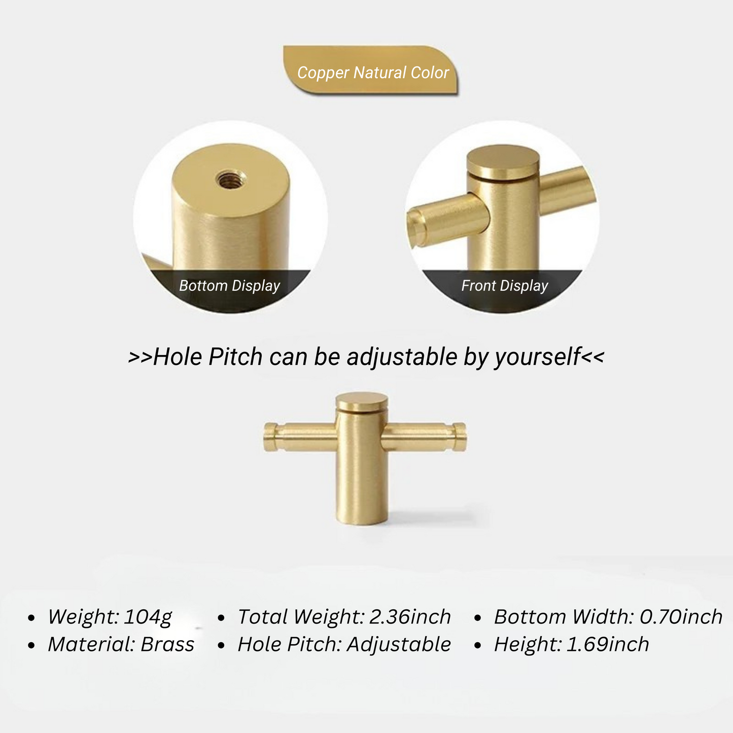 Adjustable Hole Cabinet Drawer Handle and Door Knob