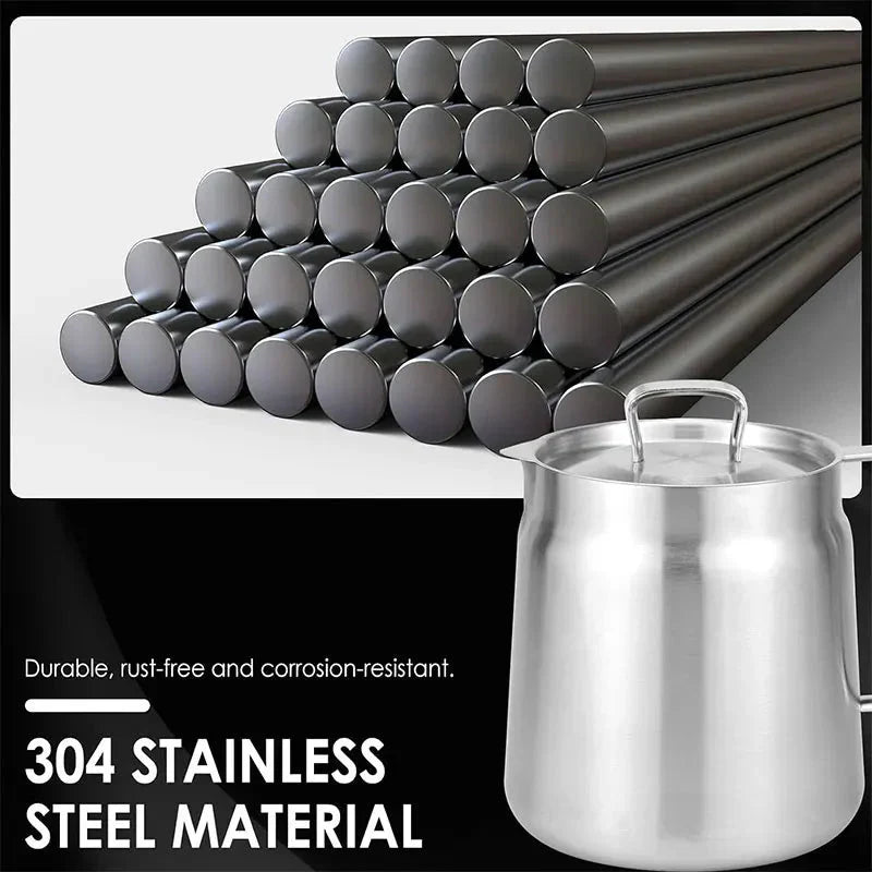 Stainless Steel Oil Filter Pot Oil Storage Pot Grease Keeper with Lid