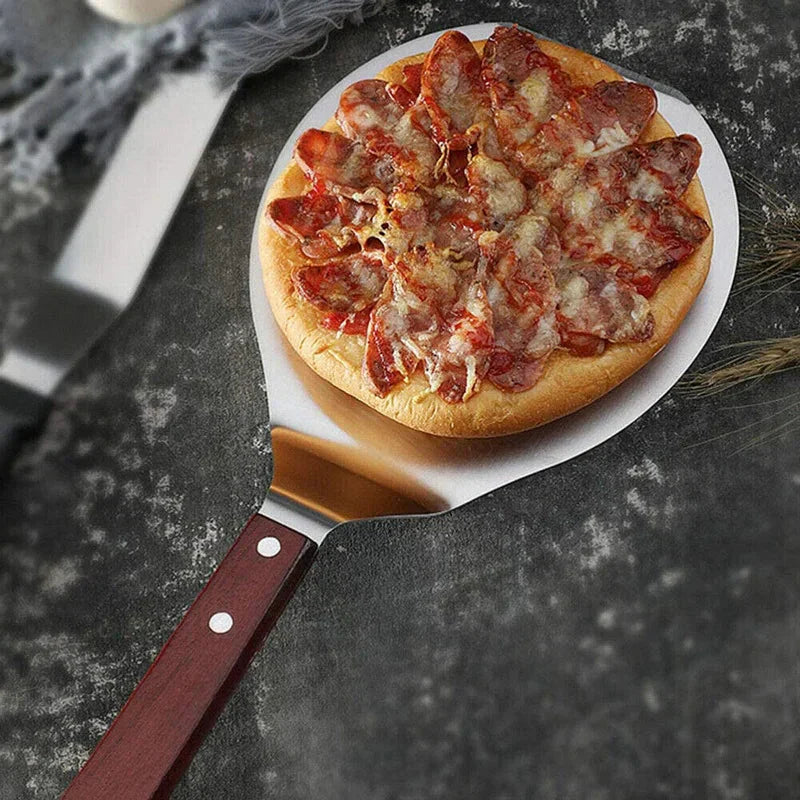 Stainless Steel Pizza Shovels with Wood Handle Round Pizza Shovel