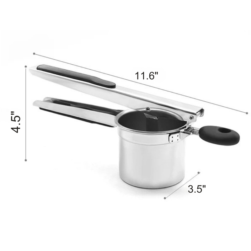 Stainless Steel Potato Ricer with 3 Interchangeable Fineness Discs