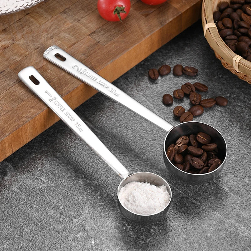 Stainless Steel Scoop Measuring Milk Coffee Bean Long Handle Spoon