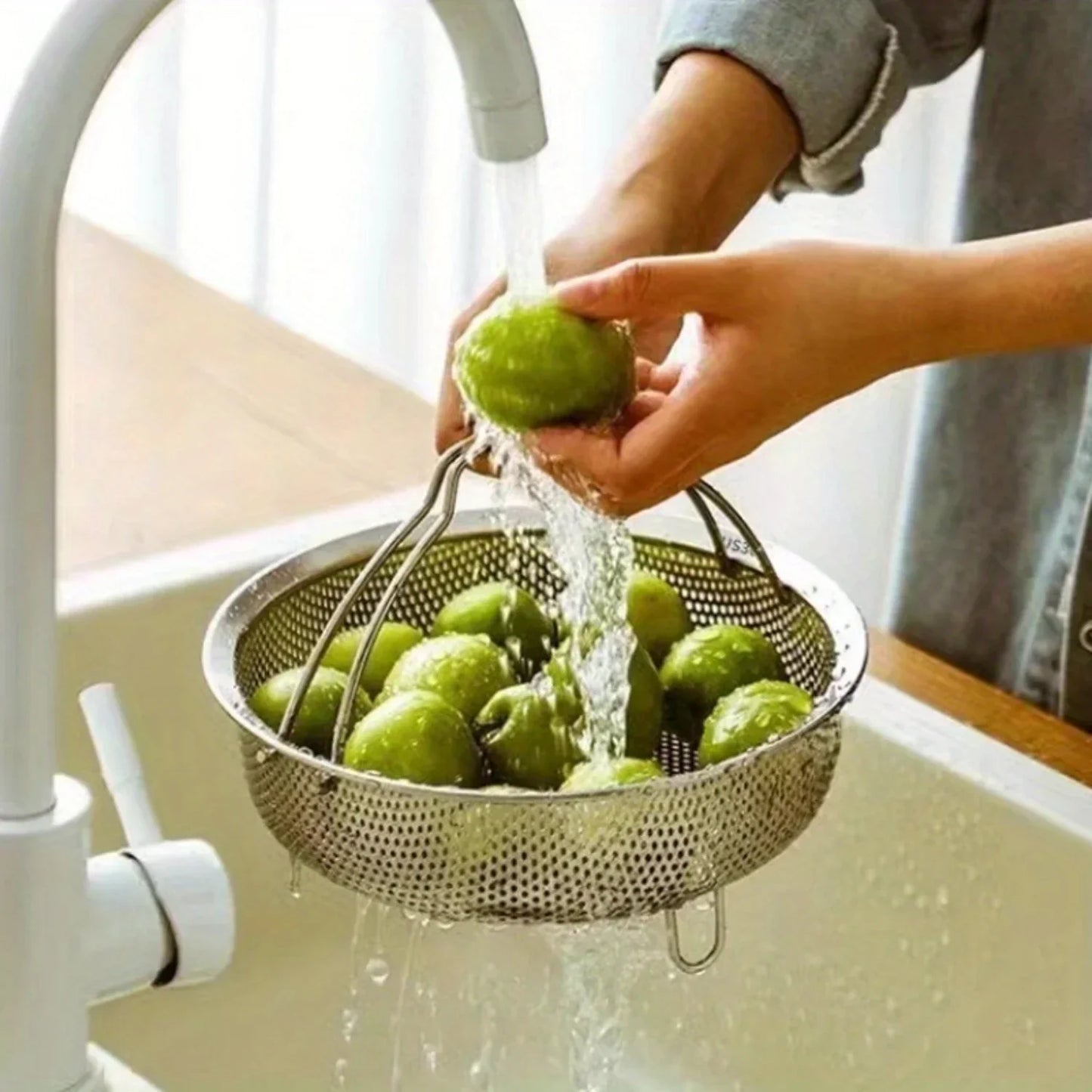 Stainless Steel Steamer Basket Multifunctional Draining Straining Tool