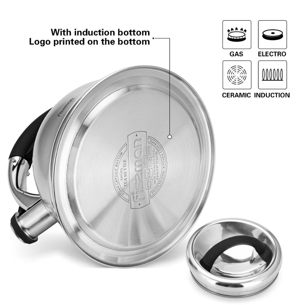 Stainless Steel Whistling Kettle Coffee Pot Stovetop Water Pot