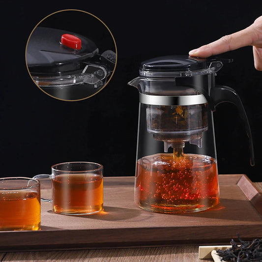 Tea Pot For Tea With Infuser Glass Kettle Heat Resistant Teapot