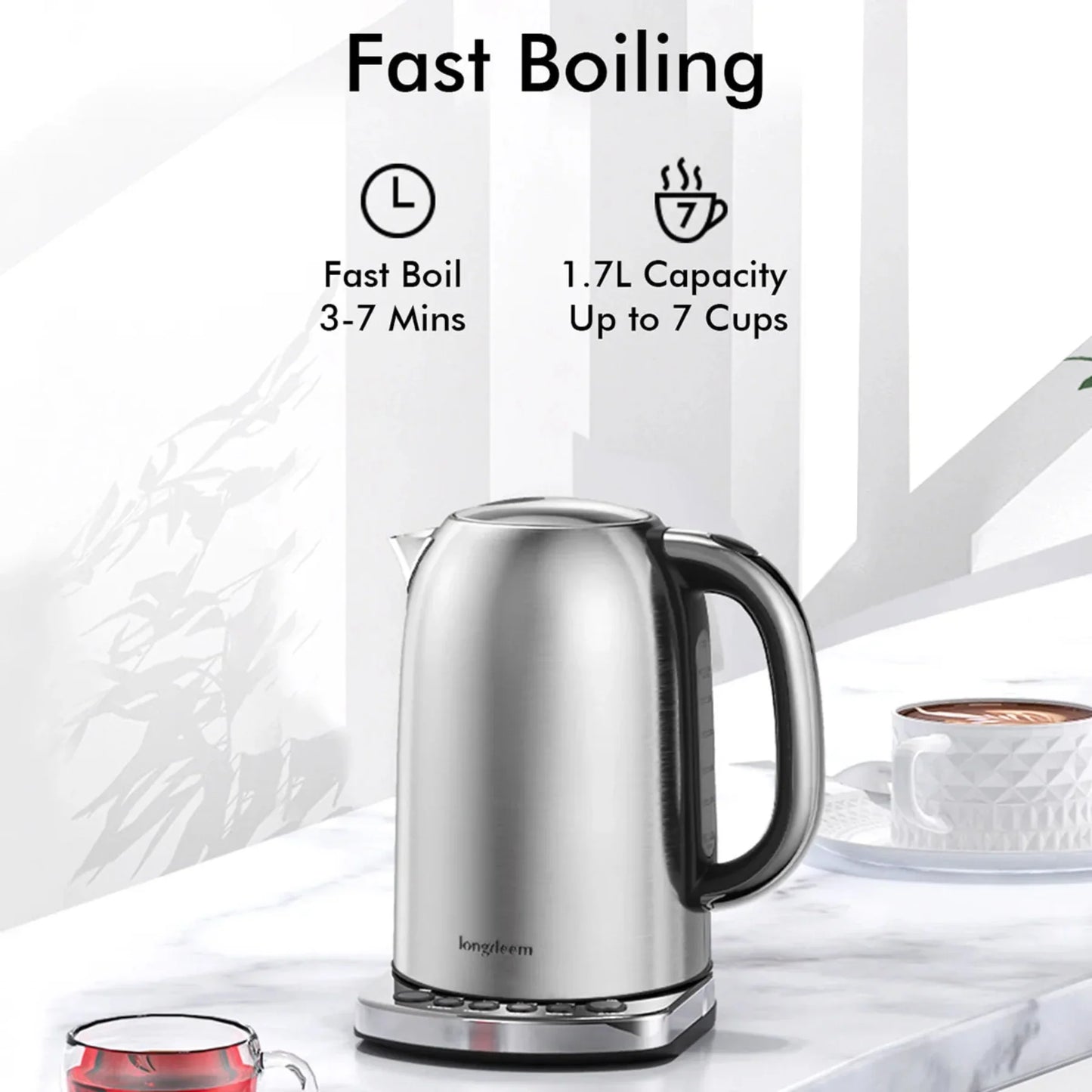 Temperature Control Electric Tea Kettle Stainless Steel Water Boiler