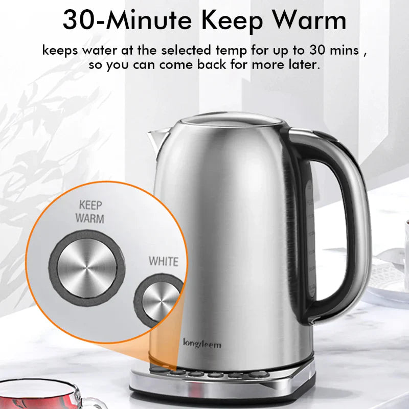 Temperature Control Electric Tea Kettle Stainless Steel Water Boiler