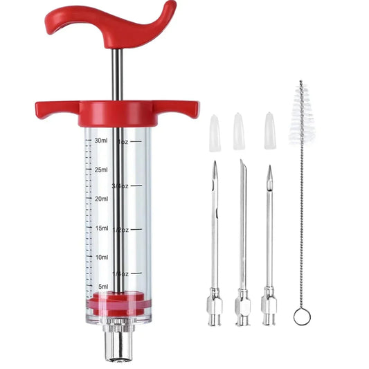 Turkey Meat Injector Syringe with 3 Marinade Injector Needles