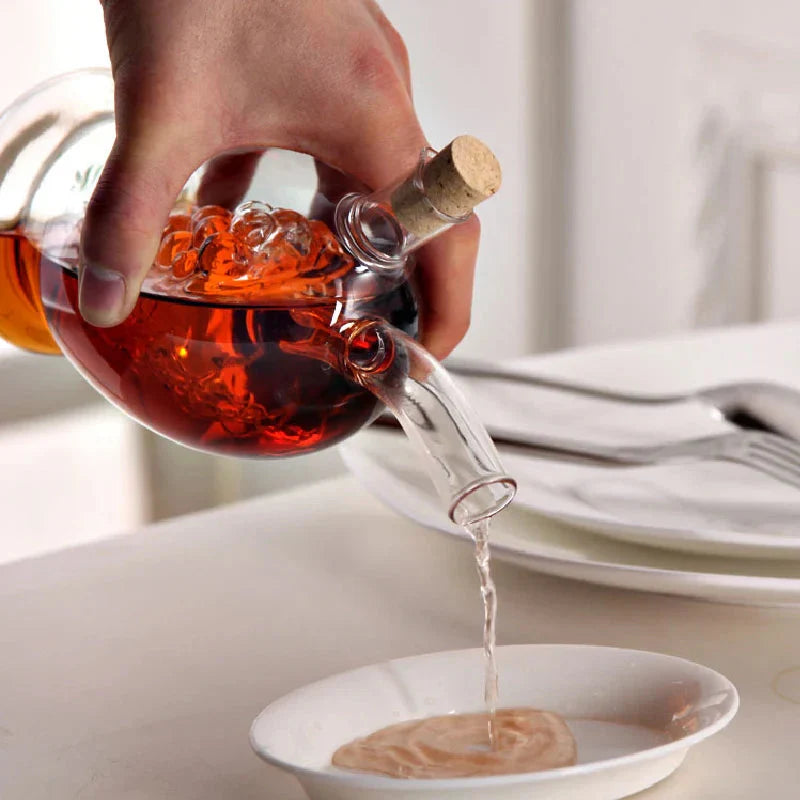 Two-in-one Glass Oil Pot Heat-resistant Glass Bottle Cork Lid