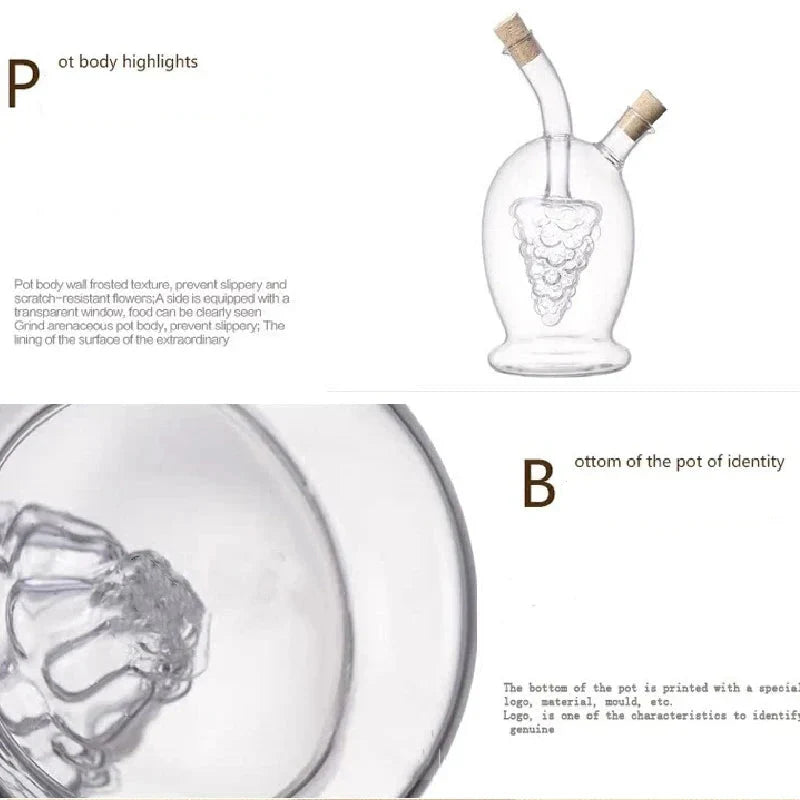 Two-in-one Glass Oil Pot Heat-resistant Glass Bottle Cork Lid