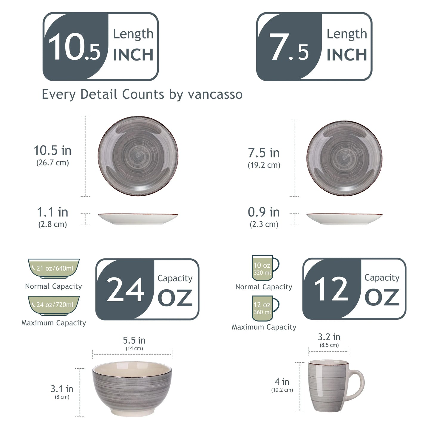 Vintage Ceramic Tableware with Dinner Plate Dessert Plate Bowl Mug Set