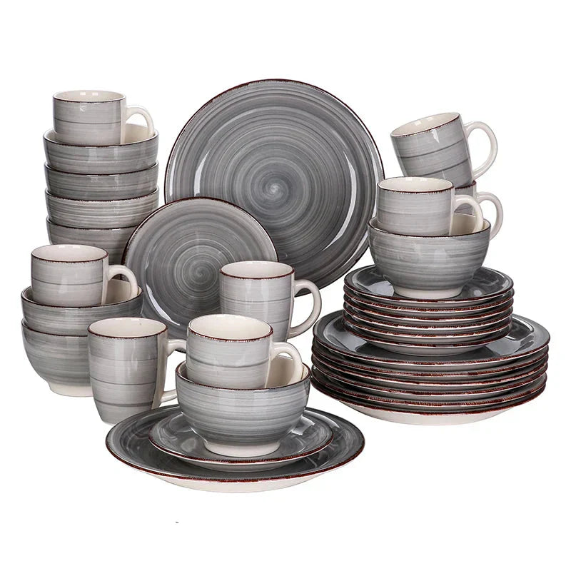 Vintage Ceramic Tableware with Dinner Plate Dessert Plate Bowl Mug Set