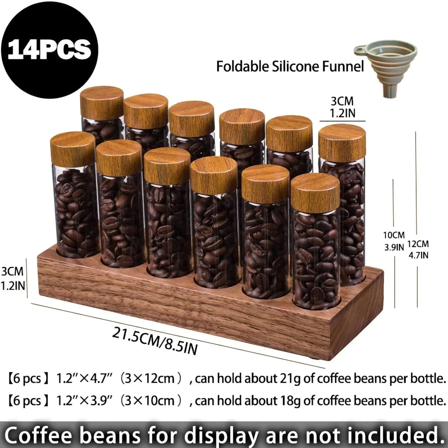 Walnut Solid Wood Base Single Dose Coffee Bean Storage Wooden Holder