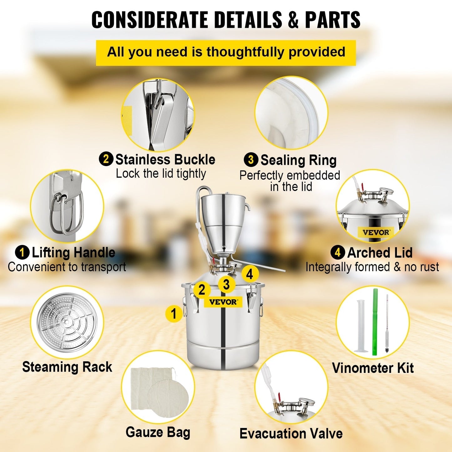 Water Alcohol Distiller Stainless Steel Commercial Brewing Kit