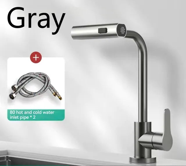 Waterfall Kitchen Faucets Pull Out Rainfall Spray Bathroom Basin Tap