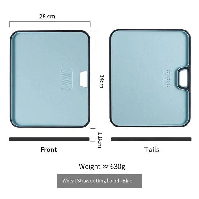 Wheat Straw Cutting Board Chopping Board Hanging Hole Spillover Board