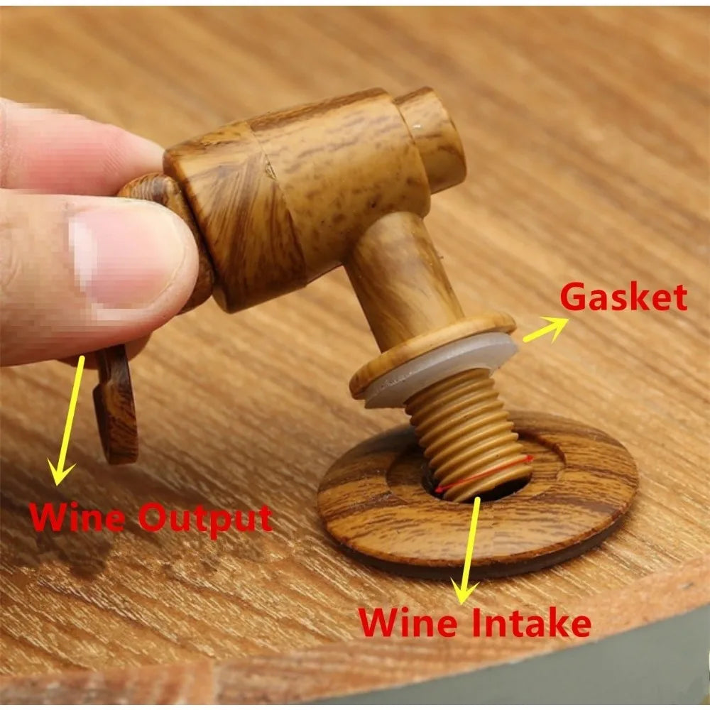 Whiskey Barrel Dispenser Oak Aging Barrel Decanter for Liquors