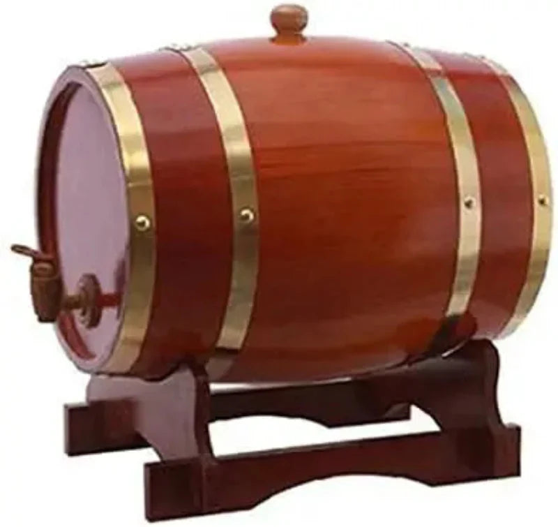 Whiskey Barrel Dispenser Oak Aging Barrel Decanter for Liquors