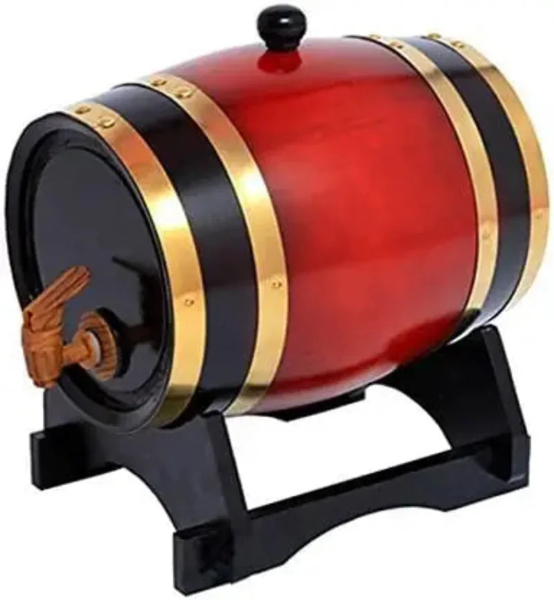 Whiskey Barrel Dispenser Oak Aging Barrel Decanter for Liquors